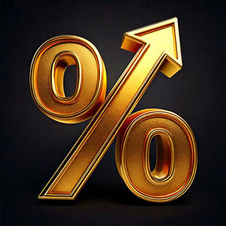 Percent interest rate risk symbol